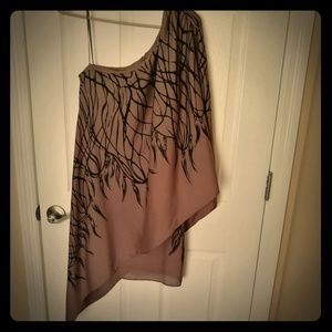 Chic one shoulder drape dress!